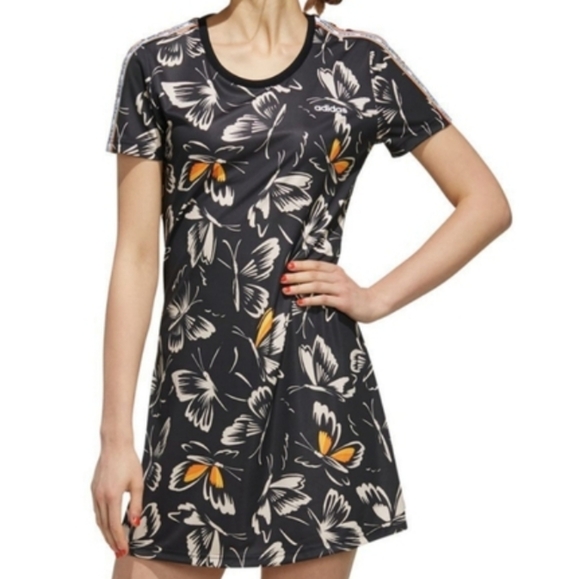 FARM Rio Dresses & Skirts - Adidas x Farm Rio• Butterfly black/orange dress, NWOT. Sz Small